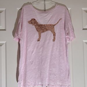 Y2K Pink Victoria’s Secret Pink Bling Dog Shirt